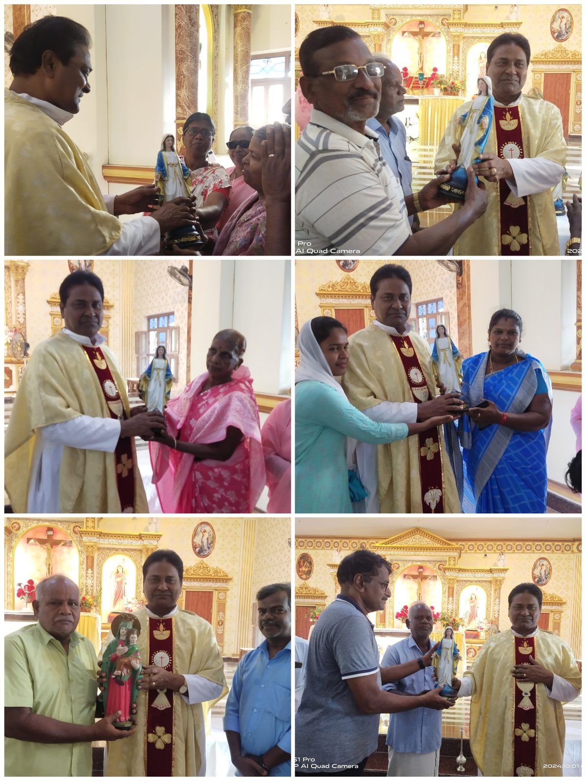 அன்னை மரியாள் சிலைகளை வழங்கும் நிகழ்வு